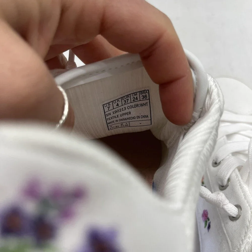Skechers Air-Cooled Arch Fit Shoes Womens Size 7 White Floral Sneakers Walking - Picture 7 of 10